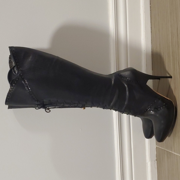 Alexander McQueen Black Tall Boots Size 8 - Picture 2 of 12